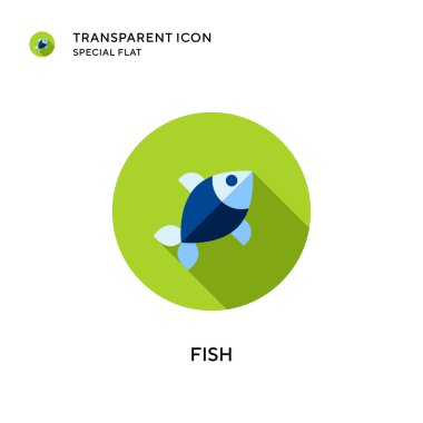 Balık vektör simgesi. Düz çizim. EPS 10 vektörü.