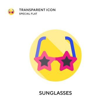 Güneş gözlüğü vektör simgesi. Düz çizim. EPS 10 vektörü.