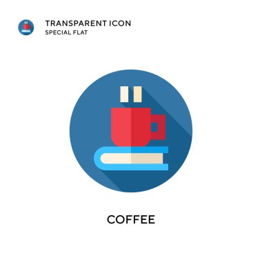 Kahve vektörü ikonu. Düz çizim. EPS 10 vektörü.