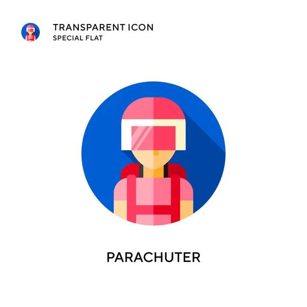 Parachuter Vector Icon Flat Style Illustration Eps Vector — Stock Vector