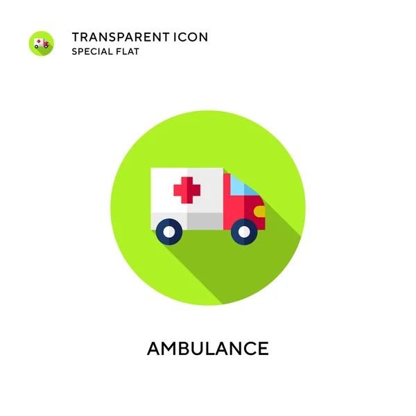 Ícone Vetorial Ambulância Ilustração Estilo Plano Vetor Eps —  Vetores de Stock