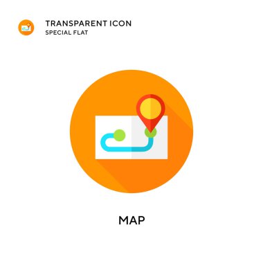 Harita vektör simgesi. Düz çizim. EPS 10 vektörü.