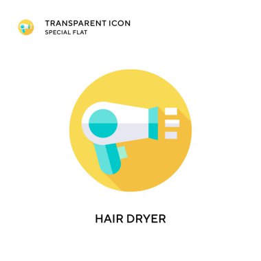 Saç kurutma ikonu. Düz çizim. EPS 10 vektörü.