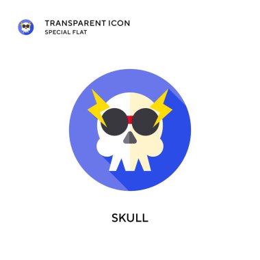 Kafatası vektör simgesi. Düz çizim. EPS 10 vektörü.