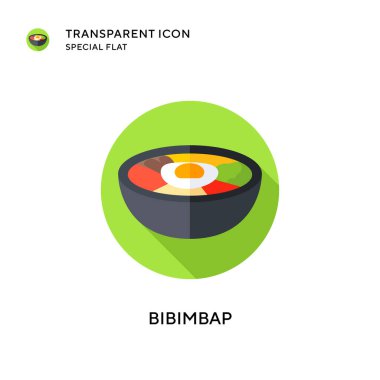 Bibimbap vektör simgesi. Düz çizim. EPS 10 vektörü.