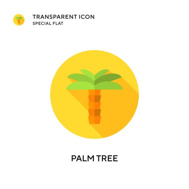 Palmiye ağacı vektör simgesi. Düz çizim. EPS 10 vektörü.