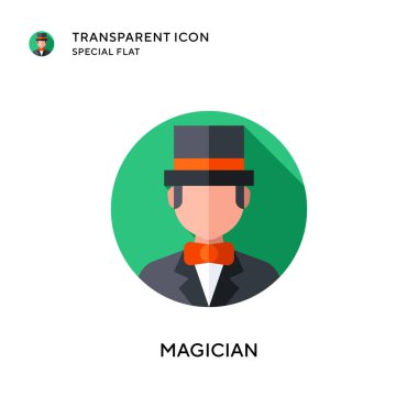 Sihirbaz vektör simgesi. Düz çizim. EPS 10 vektörü.