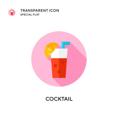 Kokteyl vektör simgesi. Düz çizim. EPS 10 vektörü.