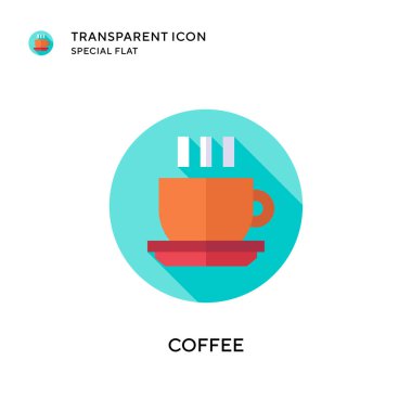 Kahve vektörü ikonu. Düz çizim. EPS 10 vektörü.