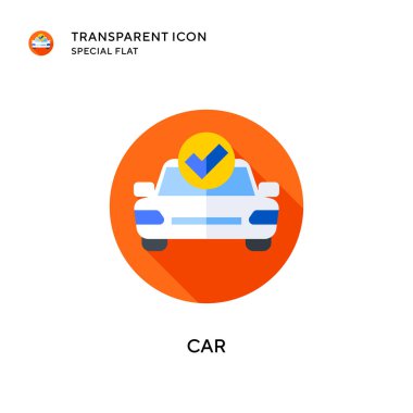 Araba vektör simgesi. Düz çizim. EPS 10 vektörü.