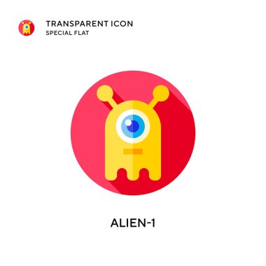 Uzaylı-1 vektör simgesi. Düz çizim. EPS 10 vektörü.