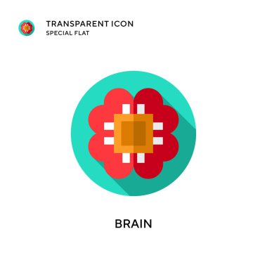 Beyin vektör simgesi. Düz çizim. EPS 10 vektörü.
