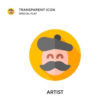 Sanatçı vektör simgesi. Düz çizim. EPS 10 vektörü.