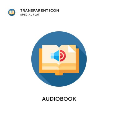 Audiobook vektör simgesi. Düz çizim. EPS 10 vektörü.