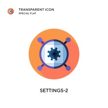 Ayarlar-2 vektör simgesi. Düz çizim. EPS 10 vektörü.