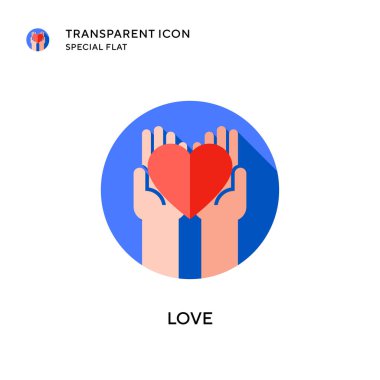 Aşk vektör simgesi. Düz çizim. EPS 10 vektörü.