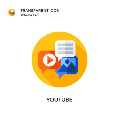 Youtube vektör simgesi. Düz çizim. EPS 10 vektörü.