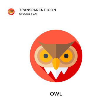 Baykuş vektör simgesi. Düz çizim. EPS 10 vektörü.