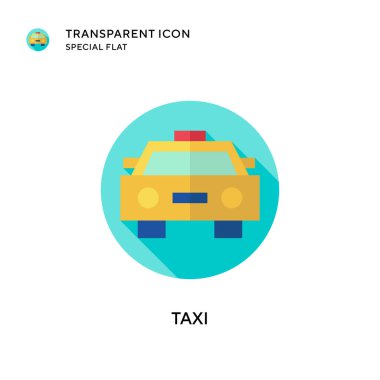 Taksi vektör simgesi. Düz çizim. EPS 10 vektörü.