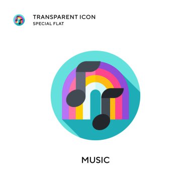 Müzik vektörü simgesi. Düz çizim. EPS 10 vektörü.