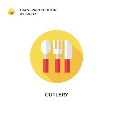 Çatal bıçak vektör simgesi. Düz çizim. EPS 10 vektörü.