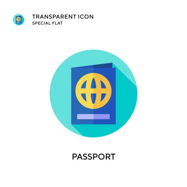 Pasaport vektör simgesi. Düz çizim. EPS 10 vektörü.