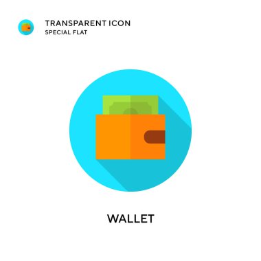 Cüzdan vektör simgesi. Düz çizim. EPS 10 vektörü.