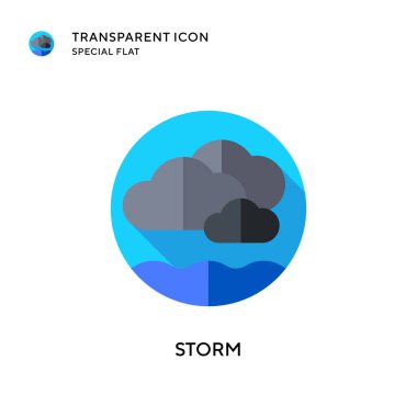 Fırtına vektör simgesi. Düz çizim. EPS 10 vektörü.