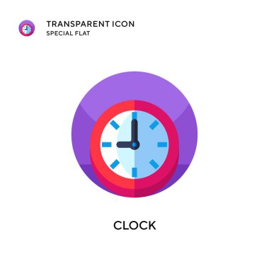 Saat vektör simgesi. Düz çizim. EPS 10 vektörü.