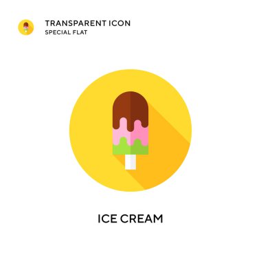 Dondurma vektör simgesi. Düz çizim. EPS 10 vektörü.