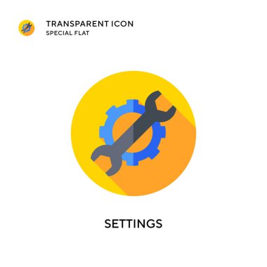 Ayarlar vektör simgesi. Düz çizim. EPS 10 vektörü.