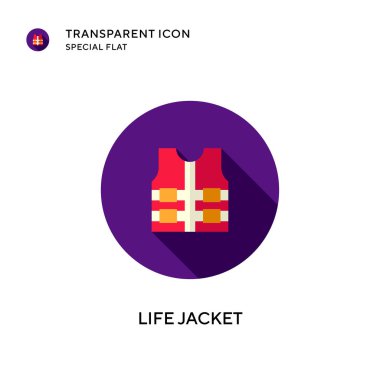 Can yeleği vektör simgesi. Düz çizim. EPS 10 vektörü.