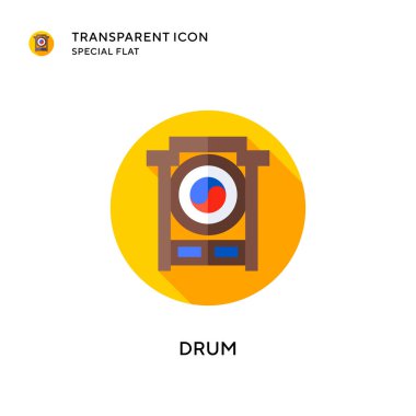 Davul vektör simgesi. Düz çizim. EPS 10 vektörü.