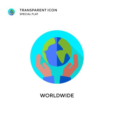 Dünya çapında vektör simgesi. Düz çizim. EPS 10 vektörü.