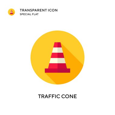 Trafik koni vektör simgesi. Düz çizim. EPS 10 vektörü.