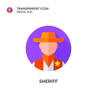 Şerif vektör ikonu. Düz çizim. EPS 10 vektörü.