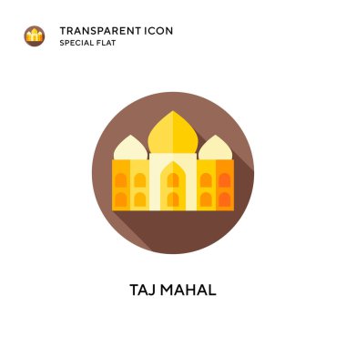 Taj mahal vektör simgesi. Düz çizim. EPS 10 vektörü.