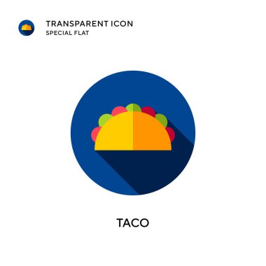 Taco vektör ikonu. Düz çizim. EPS 10 vektörü.
