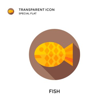 Balık vektör simgesi. Düz çizim. EPS 10 vektörü.