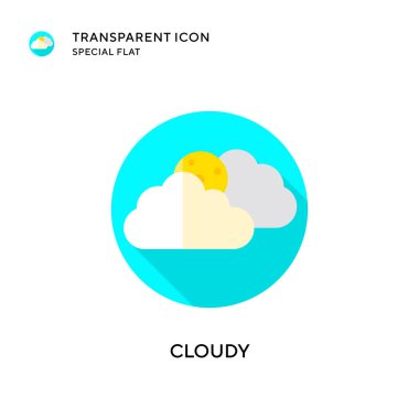 Bulutlu vektör simgesi. Düz çizim. EPS 10 vektörü.