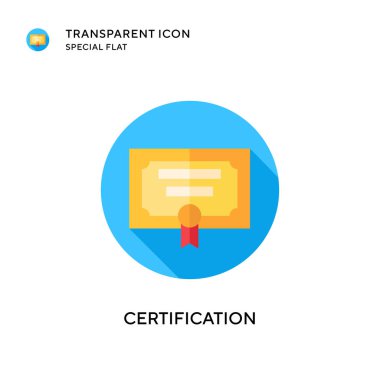 Sertifika vektör simgesi. Düz çizim. EPS 10 vektörü.