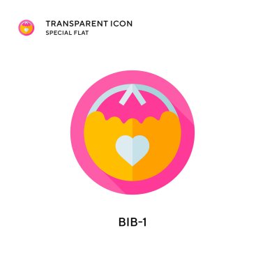 Bib-1 vektör simgesi. Düz çizim. EPS 10 vektörü.