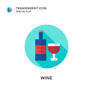 Şarap vektör simgesi. Düz çizim. EPS 10 vektörü.