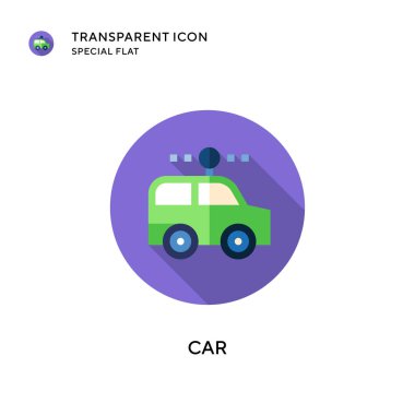 Araba vektör simgesi. Düz çizim. EPS 10 vektörü.