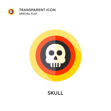 Kafatası vektör simgesi. Düz çizim. EPS 10 vektörü.