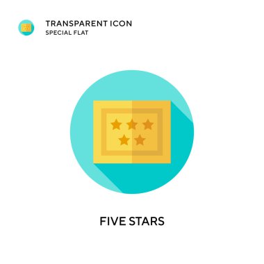 Beş yıldız vektör simgesi. Düz çizim. EPS 10 vektörü.