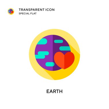 Dünya vektör simgesi. Düz çizim. EPS 10 vektörü.