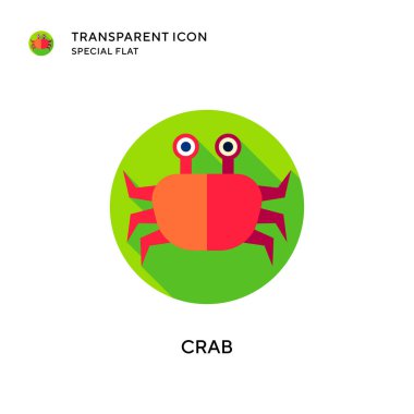 Yengeç vektör simgesi. Düz çizim. EPS 10 vektörü.