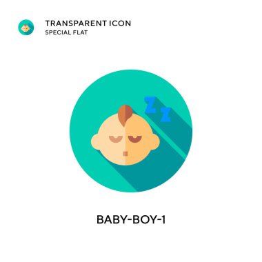 Baby-boy-1 vektör ikonu. Düz çizim. EPS 10 vektörü.