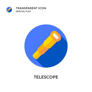 Teleskop vektör simgesi. Düz çizim. EPS 10 vektörü.